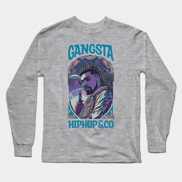 Gangsta Hiphop Music Maniac Long Sleeve T-Shirt by sahiliart06